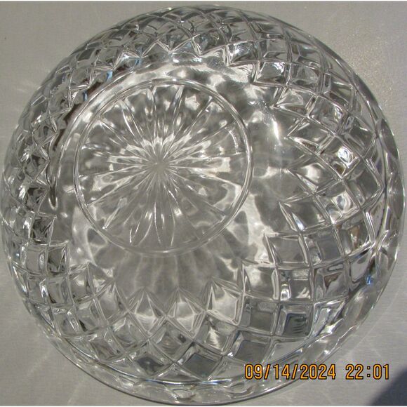 VINTAGE CRYSTAL-CLEAR Glass Ashtray Barware Retro Diamond Patteren - Picture 4 of 4